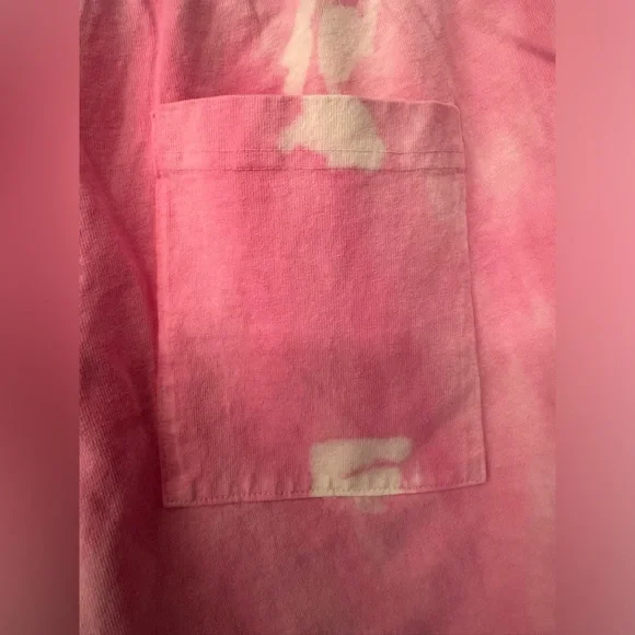 SPORTY & RICH Pink Tie Dye Cotton Jersey Shorts Size Medium - Picture 9 of 10